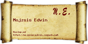 Mojzsis Edvin névjegykártya